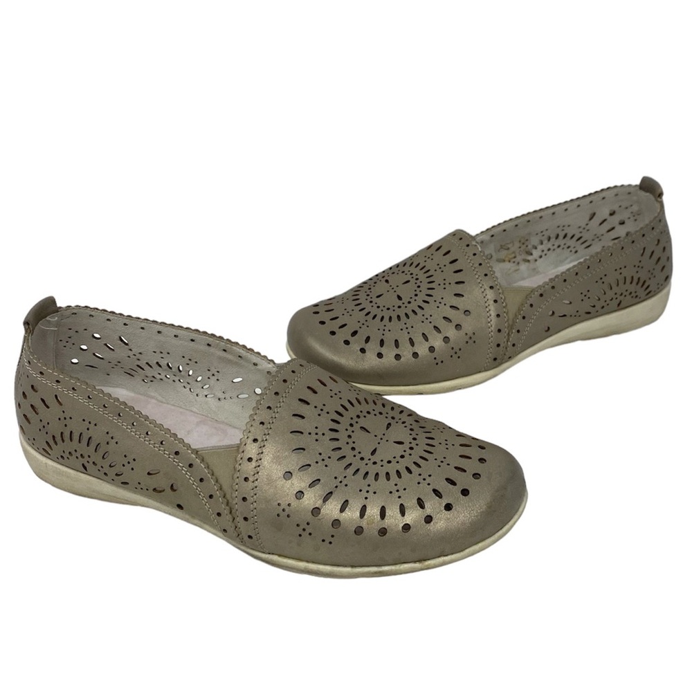 Remonte soft perforated metallic leather flats EU38